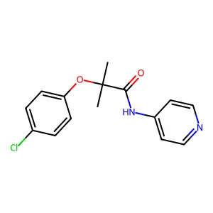 2-(4-chlorophenoxy)-2-methyl-N-pyridin-4-ylpropanamide structure