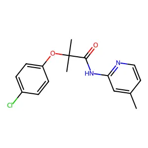 2-(4-chlorophenoxy)-2-methyl-N-(4-methylpyridin-2-yl)propanamide structure