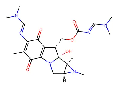 7-N,N(sup 10)-Bis(dimethylaminomethylene)mitomycin D structure