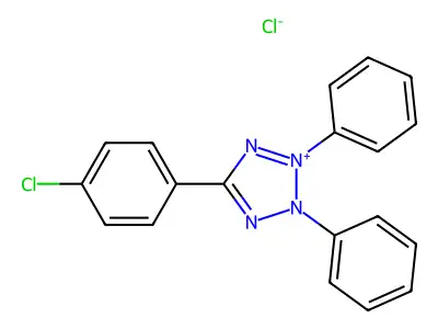 5-(4-chlorophenyl)-2,3-diphenyltetrazol-2-ium;chloride structure