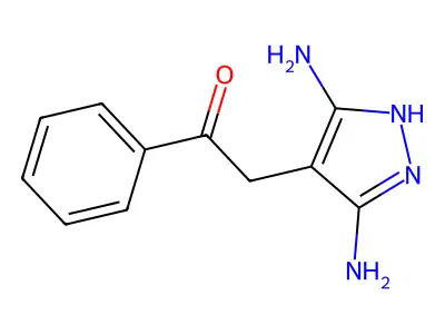 Ethanone, 2-(3,5-diamino-1H-pyrazol-4-yl)-1-phenyl- structure