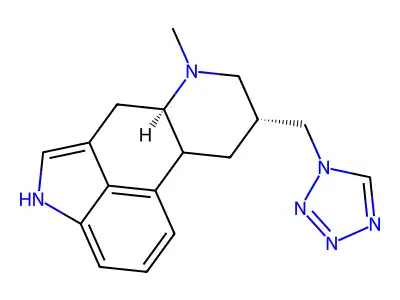 Ergoline, 6-methyl-8-(1H-tetrazol-1-ylmethyl)-, (8-beta)- structure