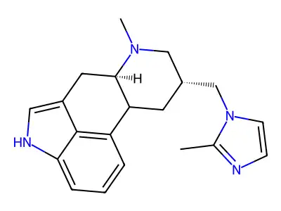 Ergoline, 6-methyl-8-((2-methyl-1H-imidazol-1-yl)methyl)-, (8-beta)- structure