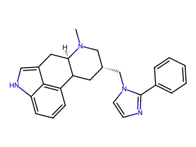 Ergoline, 6-methyl-8-((2-phenyl-1H-imidazol-1-yl)methyl)-, (8-beta)- structure