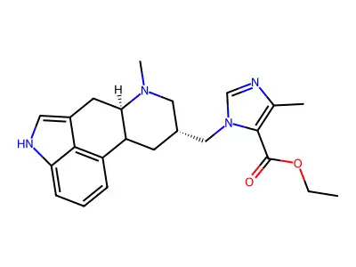 1H-Imidazole-5-carboxylic acid, 4-methyl-1-(((8-beta)-6-methylergolin-8-yl)methyl)-, ethyl ester structure