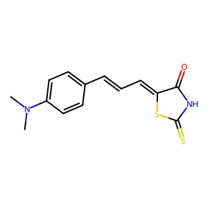 5-[3-(4-Dimethylamino-phenyl)-allylidene]-2-thioxo-thiazolidin-4-one structure