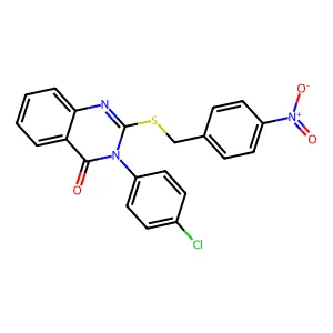 3-(4-Chlorophenyl)-2-((4-nitrobenzyl)thio)-4(3H)-quinazolinone structure