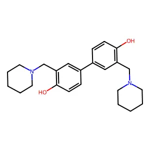 4,4'-Biphenyldiol, 3,3'-bis(piperidinomethyl)- structure