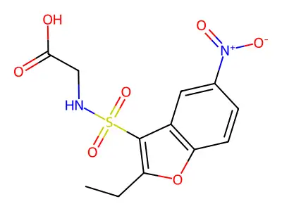 Glycine, N-((2-ethyl-5-nitro-3-benzofuranyl)sulfonyl)- structure