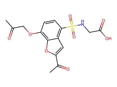 Glycine, N-((2-acetyl-7-(2-oxopropoxy)-4-benzofuranyl)sulfonyl)- structure