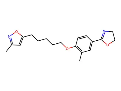 Isoxazole, 5-(5-(4-(4,5-dihydro-2-oxazolyl)-2-methylphenoxy)pentyl)-3-methyl- structure