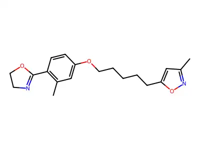 Isoxazole, 5-(5-(4-(4,5-dihydro-2-oxazolyl)-3-methylphenoxy)pentyl)-3-methyl- structure