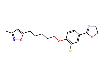 Isoxazole, 5-(5-(2-bromo-4-(4,5-dihydro-2-oxazolyl)phenoxy)pentyl)-3-methyl- structure