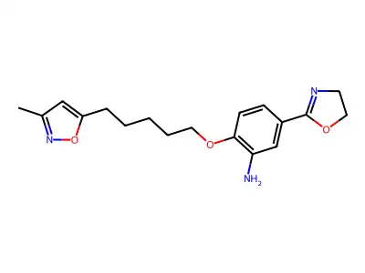 Benzenamine, 5-(4,5-dihydro-2-oxazolyl)-2-((5-(3-methyl-5-isoxazolyl)pentyl)oxy)- structure