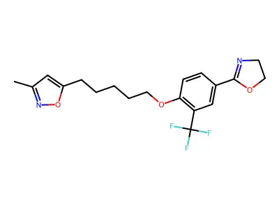 Isoxazole, 5-(5-(4-(4,5-dihydro-2-oxazolyl)-2-(trifluoromethyl)phenoxy)pentyl)-3-methyl- structure