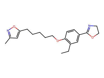 Isoxazole, 5-(5-(4-(4,5-dihydro-2-oxazolyl)-2-ethylphenoxy)pentyl)-3-methyl- structure