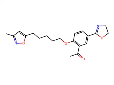 Ethanone, 1-(5-(4,5-dihydro-2-oxazolyl)-2-((5-(3-methyl-5-isoxazolyl)pentyl)oxy)phenyl)- structure