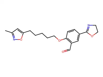 Benzaldehyde, 5-(4,5-dihydro-2-oxazolyl)-2-((5-(3-methyl-5-isoxazolyl)pentyl)oxy)- structure