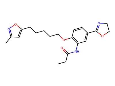 Propanamide, N-(5-(4,5-dihydro-2-oxazolyl)-2-((5-(3-methyl-5-isoxazolyl)pentyl)oxy)phenyl)- structure