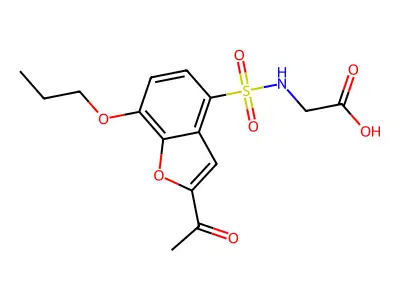 Glycine, N-((2-acetyl-7-propoxy-4-benzofuranyl)sulfonyl)- structure