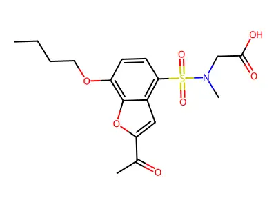 Glycine, N-((2-acetyl-7-butoxy-4-benzofuranyl)sulfonyl)-N-methyl- structure