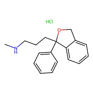 1-Phthalanpropylamine, N-methyl-1-phenyl-, hydrochloride structure
