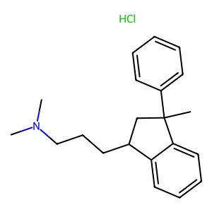 1-Indanpropylamine, 1-phenyl-N,N,3-trimethyl-, hydrochloride structure