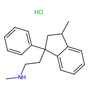 1-Indanethylamine, N,3-dimethyl-1-phenyl-, hydrochloride structure