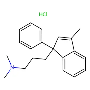 Indene-1-propylamine, 1-phenyl-N,N,3-trimethyl-, hydrochloride structure