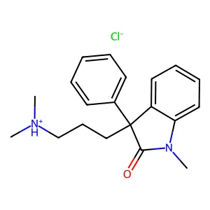 2-Indolinone, 3-(3-dimethylaminopropyl)-1-methyl-3-phenyl-, hydrochloride structure