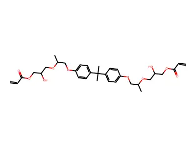 Bisphenol A propoxylate glycerolate diacrylate structure