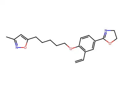 Isoxazole, 5-(5-(4-(4,5-dihydro-2-oxazolyl)-2-ethenylphenoxy)pentyl)-3-methyl- structure
