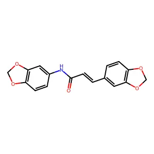 N,3-bis(1,3-benzodioxol-5-yl)prop-2-enamide structure
