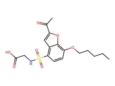 Glycine, N-((2-acetyl-7-(pentyloxy)-4-benzofuranyl)sulfonyl)- structure