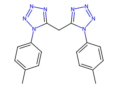 bis(1-(p-tolyl)-1H-tetrazol-5-yl)methane structure