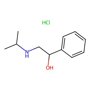 Benzenemethanol, alpha-(((1-methylethyl)amino)methyl)-, hydrochloride structure