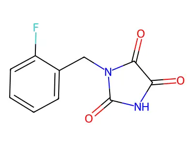 1-[(2-Fluorophenyl)methyl]imidazolidine-2,4,5-trione structure