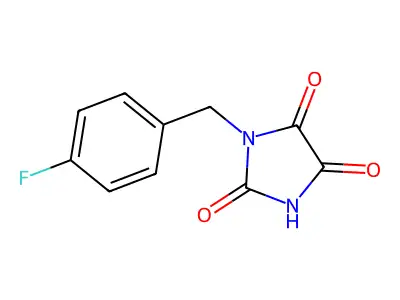 1-[(4-Fluorophenyl)methyl]imidazolidine-2,4,5-trione structure