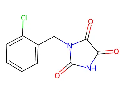 1-[(2-Chlorophenyl)methyl]imidazolidine-2,4,5-trione structure