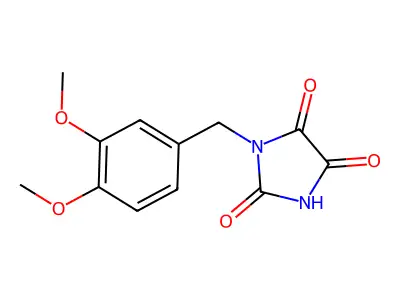 1-[(3,4-Dimethoxyphenyl)methyl]imidazolidine-2,4,5-trione structure