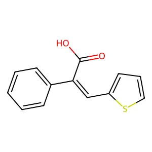 2-Phenyl-3-thiophen-2-ylprop-2-enoic acid structure