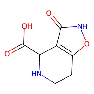 3-Hydroxy-4,5,6,7-tetrahydro-isoxazolo(4,5-c)pyridine-4-carboxylic acid structure
