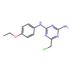 6-(chloromethyl)-N-(4-ethoxyphenyl)-1,3,5-triazine-2,4-diamine structure