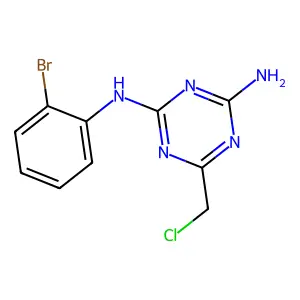 N-(2-bromophenyl)-6-(chloromethyl)-1,3,5-triazine-2,4-diamine structure