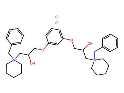 Piperidinium, 1,1'-(m-phenylenebis(oxy(2-hydroxytrimethylene)))bis(1-benzyl-, dichloride structure