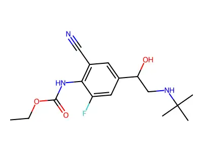 1-(4-Ethoxycarbonylamino-3-cyano-5-fluorophenyl)-2-(tert-butylamino)ethanol structure