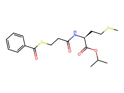 DL-Methionine, N-(3-(benzoylthio)-1-oxopropyl)-, 1-methylethyl ester structure