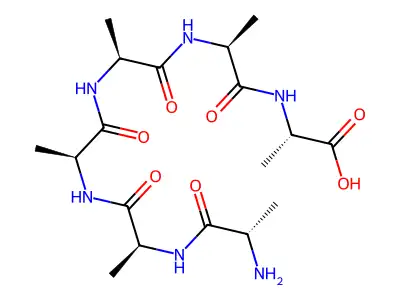 H-Ala-Ala-Ala-Ala-Ala-Ala-OH structure