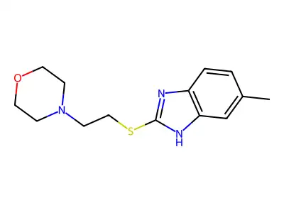 4-[2-[(6-methyl-1H-benzimidazol-2-yl)sulfanyl]ethyl]morpholine structure