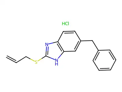 1H-Benzimidazole, 5-(phenylmethyl)-2-(2-propenylthio)-, monohydrochloride structure